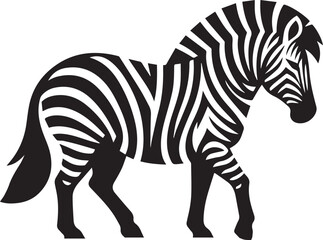 Stylized Black and White Zebra Vector Illustration