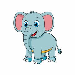 elephant, animal, cartoon, mammal, baby, vector, illustration, character, fun, wild, safari, cute, wildlife, zoo, funny, art, drawing, nature, pink, clipart, animals, jungle, mascot, trunk, big