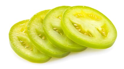 Sliced Capsicum Sliced Winter melon isolated on a white background