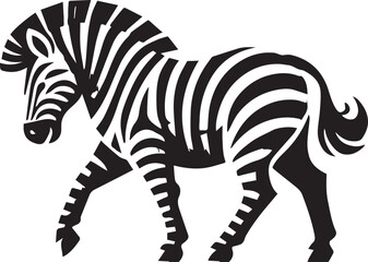Stylized Black and White Zebra Vector Illustration