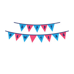 Fototapeta premium New year garland vector illustration