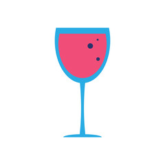 New year glass of wine vector illustration