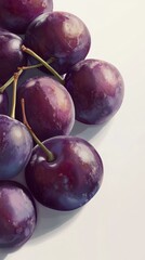 Fototapeta premium Close-up of Fresh Plums: A Vibrant Display of Nature's Sweetness