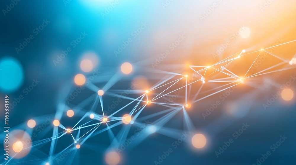 Aufkleber Network connecting points of light showing innovation and technology
