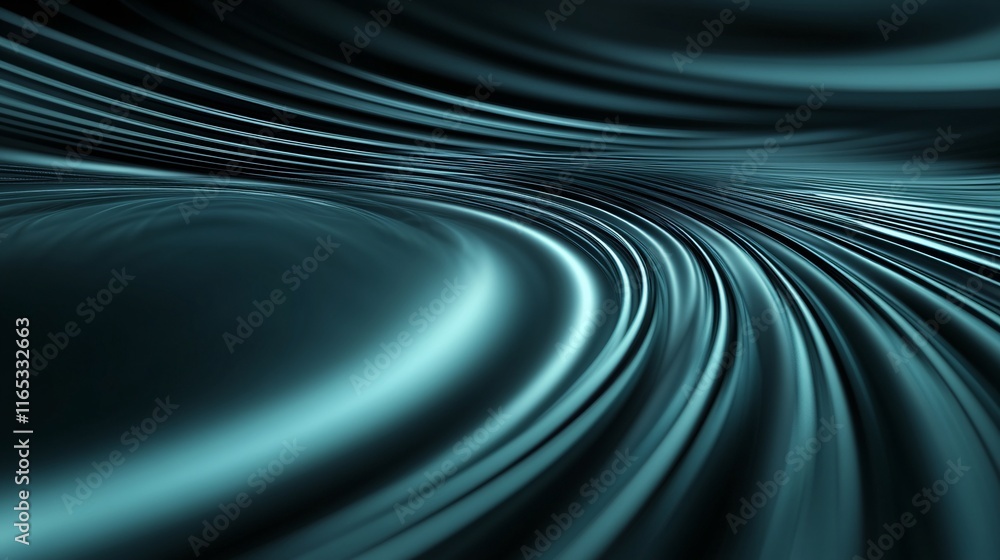 Poster Abstract turquoise swirls creating a dynamic flowing background
