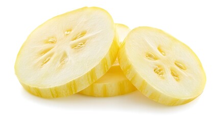 Sliced Corn Sliced Winter melon isolated on a white background