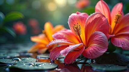 Dew-Kissed Pink Flower Close-Up