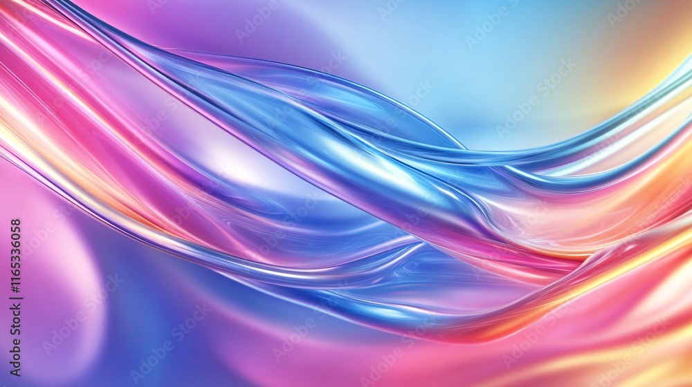 Poster Colorful abstract lines flowing and creating dynamic visuals