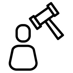 Law Court Avatar Line Icon