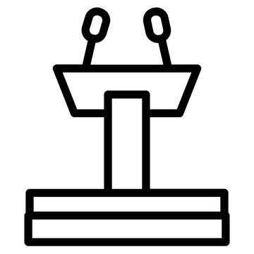 recommend clip art: Press Release Podium Line Icon