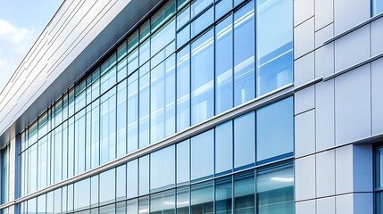 Obraz premium Sleek Modern Building Exterior with Large Glass Windows