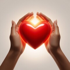 Fototapeta premium Heart symbol, red. Which are held