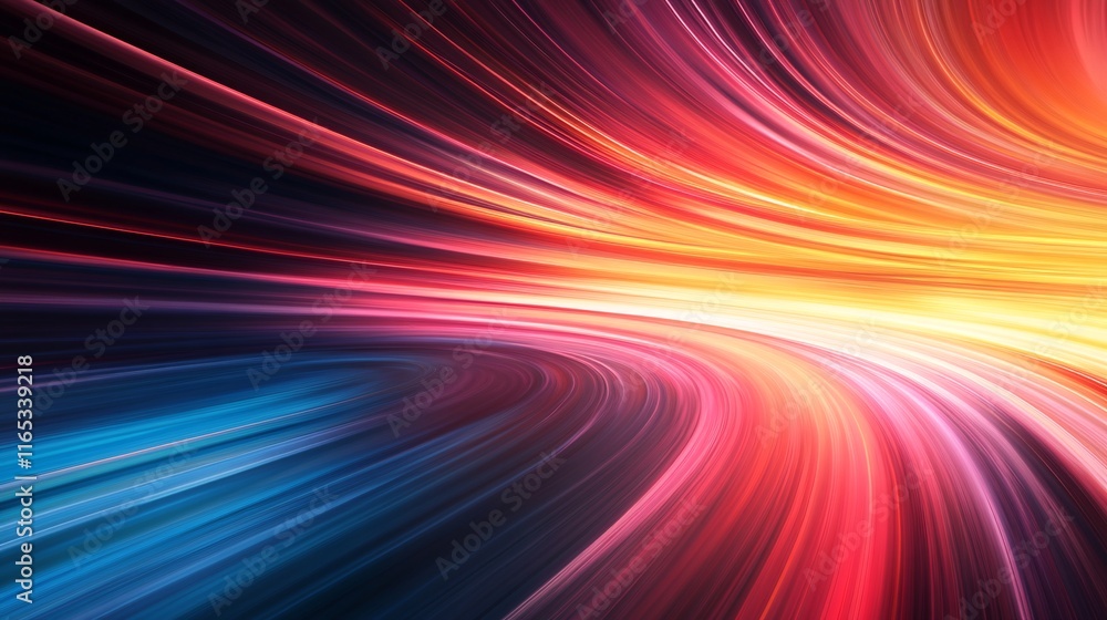 Aufkleber colorful light trails creating a sense of speed and motion