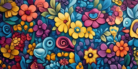 Fototapeta premium Colorful Flower Painting Close-Up