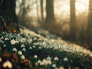 Forest Snowdrop Field