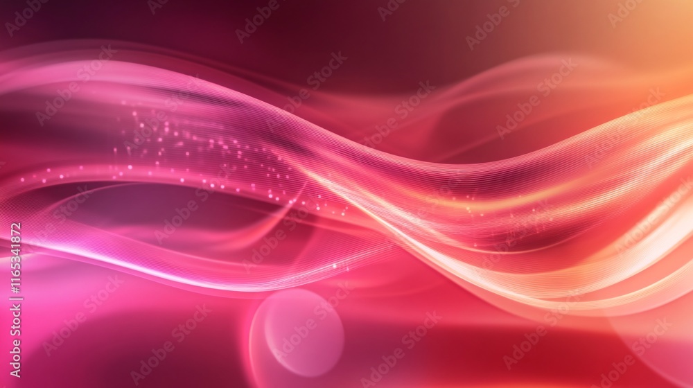 Poster abstract pink and orange waves flowing smoothly creating a soft and dreamy background