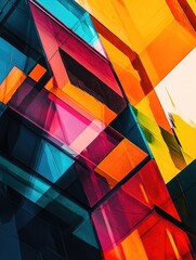 Fototapeta premium Multicolored Building with Clock Tower