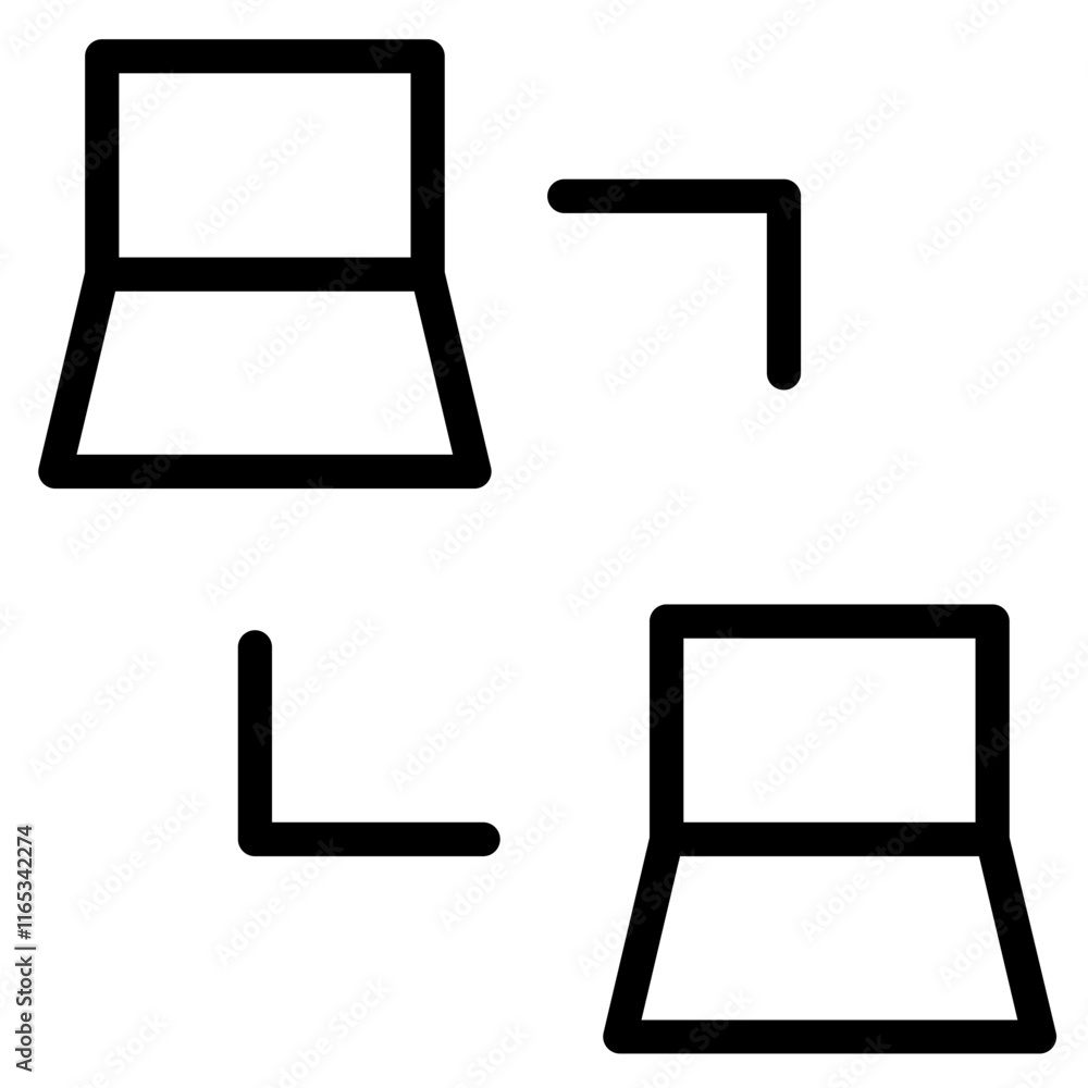 Poster database network share line icon