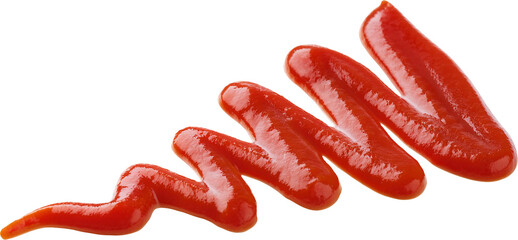 zigzag ketchup line pattern on isolated background for creative food design and culinary presentation
