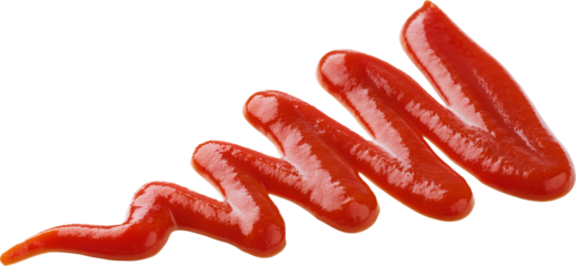 zigzag ketchup line pattern on isolated background for creative food design and culinary presentation
