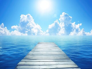 Obraz premium Wooden dock and ocean