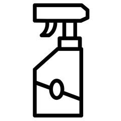 Spray Bottle Plastic Line Icon