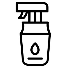 Spray Bottle Plastic Line Icon