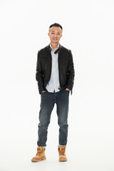 Image of yuppie youth on white background