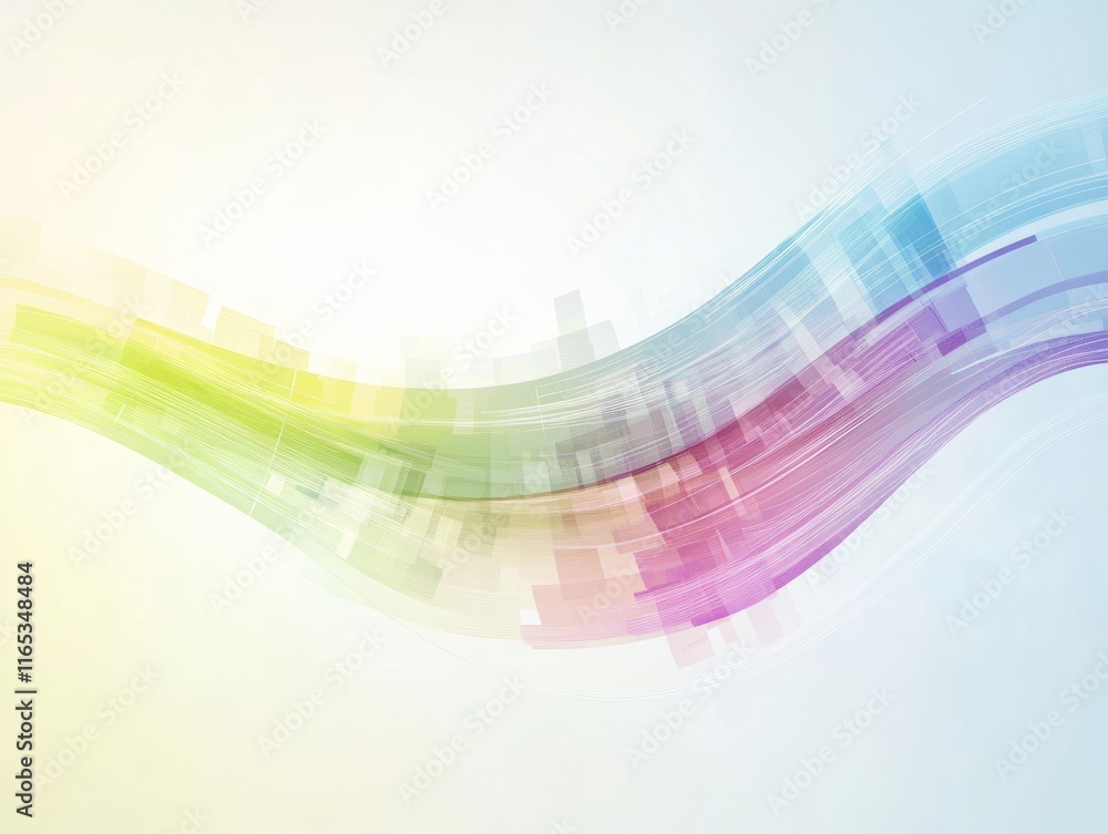 Poster abstract colorful wave background flowing with pixels