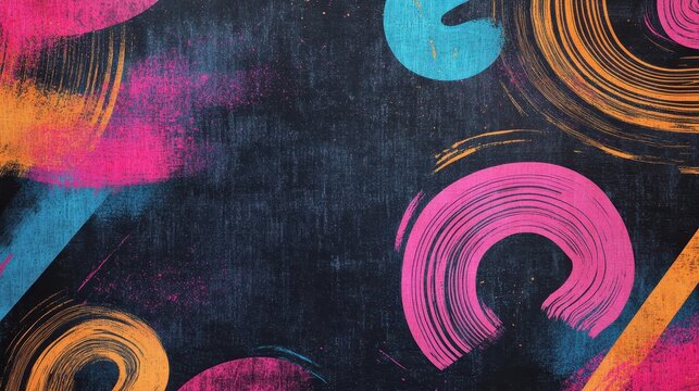 Retro-inspired chalk doodles in vibrant hues enhance hand-drawn look
