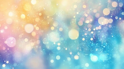 Lavender and yellow bubbles glow softly on a coral gradient