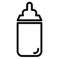 Obraz premium Baby Bottle Milk Line Icon