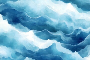 Naklejka premium Watercolor abstract ocean painting background