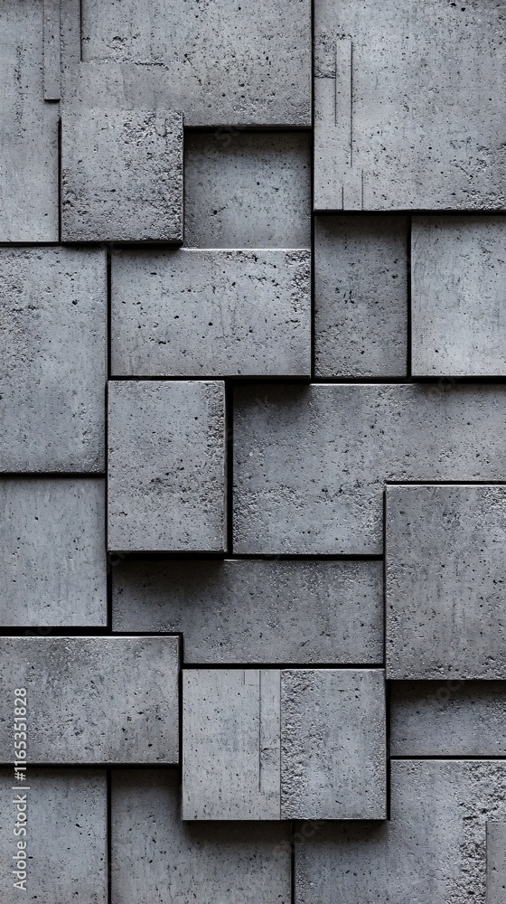 Poster modern concrete wall creating abstract geometric pattern