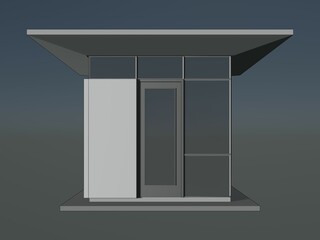 3D illustration of security booth