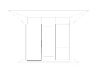 3D illustration of security booth
