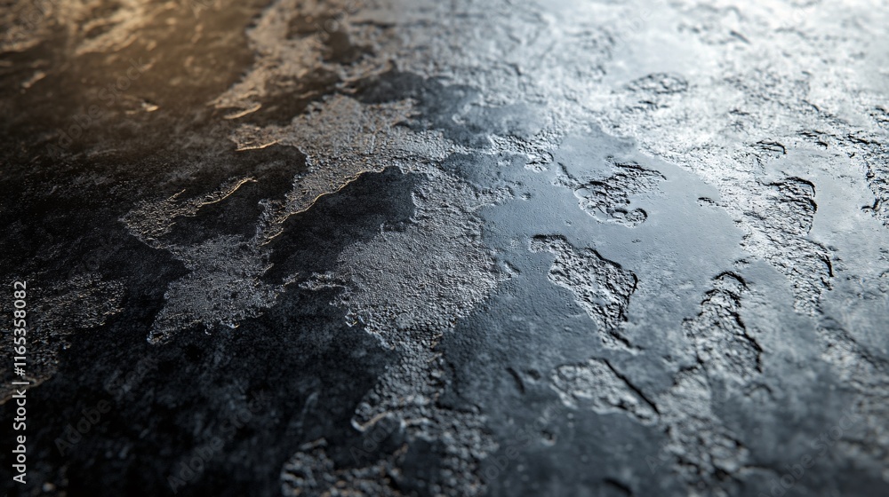 Fototapete dark textured surface reflecting light creating an abstract pattern