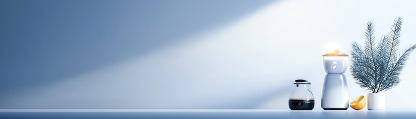 A futuristic kitchen featuring AIpowered cooking assistants