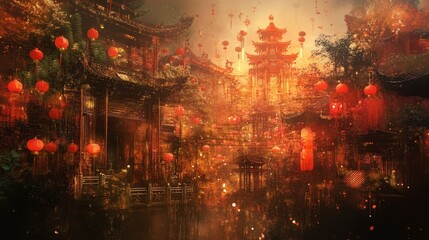 Enchanted Chinese Lantern Festival: A Dreamlike Nightscape