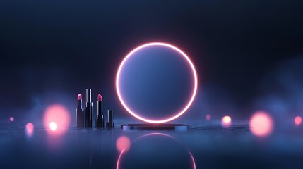 A glowing ARenabled beauty mirror displaying makeup tutorials in realtime