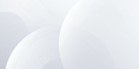 Modern white background with white circle lines digital future art simple