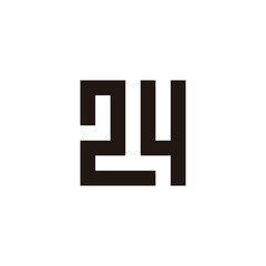 Number 24 square geometric symbol simple logo vector