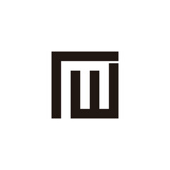 Letter r, m and w square geometric symbol simple logo vector