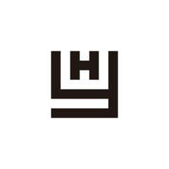 Letter H and y square geometric symbol simple logo vector