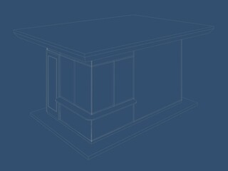 3D illustration of security booth