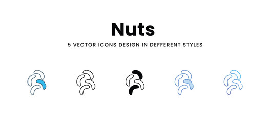 Nuts  icons in different style vector stock illustration