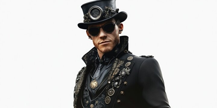 Man in top hat and sunglasses