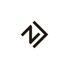 Letter Z pointer geometric symbol simple logo vector