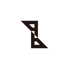 Letter qb triangles geometric symbol simple logo vector