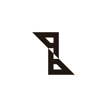 Letter qb triangles geometric symbol simple logo vector